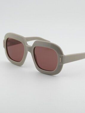 Salvatore Ferragamo SF2068SE 259 Sunglasses Beige Butterfly Frame, Burgundy Lens